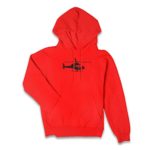 ELHAHA Helicopter Women’s Long Sleeve Lightweight Hooded Sweatshirt with Pocket Red