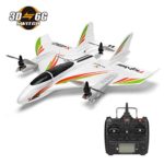 X450 2.4G Remote Controller – 6CH, 3D/6G Model Switch, Vertical Take Off – with LED Glider EPO Material Fixed Wing Airplane Aircraft RTF – Hold 3 Powerful 1307 Brushless Motors (3 Flight Modes)