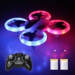 Mini Drone, RC Quadcopter LED UFO, 4 Channel 2.4 Ghz 6-Axis Gyro Helicopter with Altitude Hold, One Key Return Home, Long Flight Time Beginner Drone, Easy Flying Toys for Kids and Adults