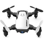 SIMREX X300C Mini Drone RC Quadcopter Foldable Altitude Hold Headless RTF 360 Degree FPV Video WiFi 720P HD Camera 6-Axis Gyro 4CH 2.4Ghz Remote Control Super Easy Fly for Training (White)