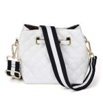 LIFEMATE Adjustable Replacement Guitar Strap Styled Handbag Purse Strap (Black and White)