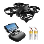 Potensic A20W Mini Drone for Kids with Camera, RC Portable Quadcopter 2.4G 6 Axis – Altitude Hold, Headless, Remote Control, Route Settiing, Real Time FPV, 2 Batteries