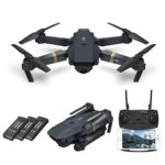 Quadcopter Drone With Camera Live Video, EACHINE E58 WiFi FPV Quadcopter with 120° FOV 720P HD Camera Foldable Drone RTF – Altitude Hold, One Key Take Off/Landing, 3D Flip, APP Control?3Pcs Batteries?