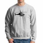 AaAarr Men’s Helicopter Long Sleeve Crew Neck Sweatshirt Gray L