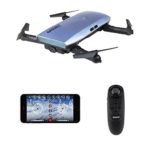 sykii RC Drone Quadcopter, H47 Fold Portable WIFI FPV Drone with 720P HD 0.3MP Camera Live Video 6-Axis Gyro Mini Selfie Drones WiFi App & Remote Control RTF Helicopter – Blue