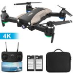 GPS Drone with 4K Camera 5G WiFi FPV RC Quadcopter for Adults Auto Return Home Function Follow Me with Portable Carry Case 2 Batteries Foldable Drones for Beginners