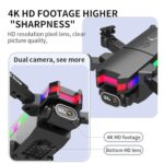Foldable RC Drone with 4K HD Dual Camera for Adults Kids Beginner Mini Drone RC Quadcopter Drone with 2.4G WiFi FPV Live Video Hold Headless Mode,Trajectory flight Toys Gifts for Boys (Black)
