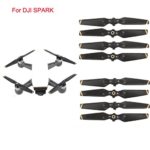 4Pairs Propellers for DJI Spark Drone Folding Blade 4730F Props RC Spare Parts, Black (Yellow Stripe)