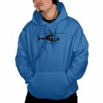 QTHOO Men’s Long Sleeve Helicopter Lightweight Hoodie with Pocket Royal Blue