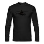 FQZX Men’s Helicopter Long Sleeve T Shirt Medium Black