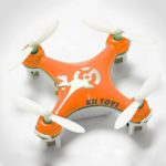 KiiToys® Quadcopter Drone RC Helicopter Quad Copter Toy – Micro Mini Nano Size – 3D Flip Air Light Show – 6 Axis Gyro – 4 Channels Radio Control – 2.4 ghz 100 ft range – “Smallest QuadCopter in the world” with KiiToys Warranty + Tech Support (ORANGE)