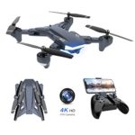 WiFi FPV Drone, Supkiir Foldable RC Quadcopter with 4K HD Camera, Portable Aircraft Toy for Beginners with Gravity Control, Image Tracking, Custom Flight Path, Gesture Control