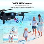 Drone with Camera for Adults, Tomisoy E58 Foldable RC Quadcopter Drone with 1080P HD Camera for Beginners, WiFi FPV Live Video, One Key Take Off/Landing, Altitude Hold, Headless Mode