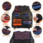 Kids Tactical Vest Kit for Nerf Guns N-Strike Elite Series with Refill Darts Dart Pouch, Reload Clip Tactical Mask Wrist Band and Protective Glasses for Boys