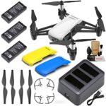 Tello Drone Quadcopter Boost Combo with 3 Batteries, Charging Hub, Yellow & Blue Snap-On Covers and More