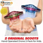Force1 Scoot Duo Hand Operated Drone for Kids or Adults – 2pk Hands Free Motion Sensor Mini Drone, Easy Indoor Small UFO Toy Flying Ball Drone Toys for Boys and Girls (Red and Blue)
