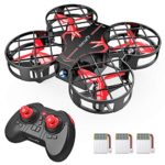 SNAPTAIN H823H Plus Portable Mini Drone for Kids, RC Pocket Quadcopter with Altitude Hold, Headless Mode, 3D Flip, Speed Adjustment and 3 Batteries