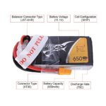 Tattu LiPo Battery 650mAh 11.1V 75C 3S Lipo Battery Pack with XT30 Plug for Multi Rotor FPV from Size 90 to 180 Torrent 110 Lizard 95