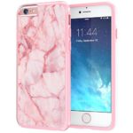 True Color Case Compatible iPhone 6s Plus 5.5″ Case, Pink Marble [Stone Texture Collection] Slim Hybrid Hard Back + Soft TPU Bumper Protective Durable Cover [True Protect Series]