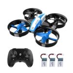 Holy Stone Mini Drone for Kids and Beginners RC Nano Quadcopter Indoor Small Helicopter Plane with Auto Hovering, 3D Flip, Headless Mode and 3 Batteries, Great Gift Toy for Boys and Girls, Blue