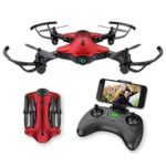 Drone for Kids,Spacekey FPV Wi-Fi Drone with Camera 720P HD, Real-time Video Feed, Great Drone for Beginners ,Quadcopter with Altitude Hold, One-key Take-off , Landing and Foldable Arms (Red)