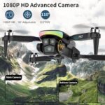 F417 Mini Drone with Camera 1080P HD 90°Electric Adjustable Lens RGB LED Light for Adults Beginners,FPV Drone Transmission Gravity Gesture Control Headless Mode Altitude Hold,3D Flip,Black,<249g