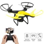 Dwi Dowellin WiFi FPV Drone with 720P HD Tiltable Camera Lens 23mins Long Flight Time RC Quadcopter with Altitude Hold 3D Flips Rolls Trajectory Flight One Key Take Off Landing Return Headless Mode
