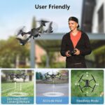 Drone with Camera for Adults & Kids,ATTOP Skyquad Drone Foldable 1080P FPV Drone w/3 Batteries & Carrying Case,RC Quadcopter of 30 Mins Flight Time,120°FOV,Voice&Gesture Control,One-key Return,3D Flip