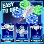 Drone for Kids, LED Remote Control Drone with Altitude Hold and Headless Mode, RC Quadcopter with 3D Flips, Propeller Full Protect, RC Drone Easy for Beginner Flying, Ideal Gift for Girls and Boys