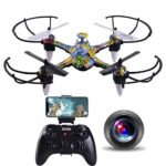Sftoys FPV Drone with 1080P Hd Camera Live Video, Wide-Angle WiFi Quadcopter with Led Light, Headless Security System, Altitude Hold, One Key Take Off/Landing, 3D Flip (Graffiti)