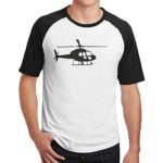 QTHOO Men’s Helicopter O Neck Short Sleeve Raglan Baseball T-Shirt