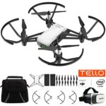 Tello Quadcopter Drone with HD Camera and VR Powered by DJI Technology Fun Flight Bundle With Carry Case, Spare Battery And VR Goggles Headset (Deluxe Bundle with Extra Battery)