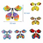 Scettar 40 PCS Magic Flying Butterfly Fairy Flying Toys Wind up Rubber Band Powered Butterfly Toys Decoration for Colorful Bookmark and Greeting Card Surprise Gift