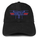 Trendy Apparel Shop Drone Top Gun Pilot Embroidered Soft Crown 100% Brushed Cotton Cap – Black