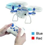 Tech RC Nano Mini Bee RC Drone Quadcopter with HD Camera Live Video 2.4GHz RC Micro Helicopter with 3D Flip Headless Mode For beginners kids-Blue
