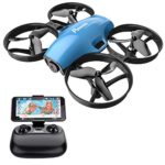 Potensic A30W FPV Drone with Camera, Mini RC Nano Quadcopter with Camera, Auto Hovering, Route Setting, Gravity Induction Mode and 500mAh Detachable Battery (Blue)