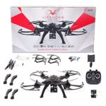 Quadcopter Flying Drone with HD Camera (720p) 6-Axis Remote Control RC Toy w/LED Lights, Long Flight Time | Beginner, Easy to Fly | Altitude Hold | Rechargeable Li-Po Battery 7.4v 1800mAh by Virtuoso