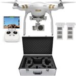 DJI Phantom 3 Professional Quadcopter Aircraft, 3-Axis Gimbal & 4K UHD Video Camera, Remote Controller Included – Bundle With Extra Battery, DJI Aluminum Case