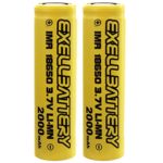 2pc 3.7V 2000mAh 18650 Rechargeable IMR LiMN Battery SAFER CHEMISTRY For Cree LED Flashlights, Lighting, Security Systems, Digital Calipers, Measuring Tools, Pathway Lights
