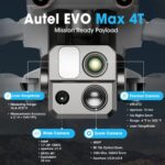 [2023 Newest] Autel Robotics Max 4T Drone, 640×512 Thermal Camera, 160x Max Hybrid Zoom Camera, 1.28” CMOS 50MP Wide Camera, Laser Rangefinder, 720 Degree Obstacle Avoidance, IP43 Weather Rating, A-Mesh 1.0 Networking, Triple Anti-Jamming, Hot-Swappable, etc