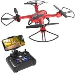 Holy Stone HS200D FPV RC Drone with 720P Camera 120°FOV Live Video WiFi Quadcopter for Beginners and Kids RTF RC Helicopter with Altitude Hold Headless Mode 3D Flips One Key Take-Off/Landing Color Red