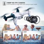 4DRC V15 Drone with 1080P HD Camera for Adults,FPV Live Video RC Quadcopter, Drone Toys for Beginners Kids,with Auto Hover,One Key Start, App Control, Headless Mode, 3D Flip,Trajectory Flight,2 Battery