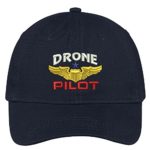 Trendy Apparel Shop Drone Pilot Aviation Wing Embroidered Soft Crown 100% Brushed Cotton Cap – Navy