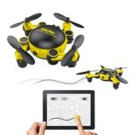 LOHOME MINI Foldable RC Drone – First-Person View (FPV) Unmanned Aerial Vehicle (UAV) 2.4GHz 6-Axis Gyro 4CH Quadcopter Wifi Remote Control Aircraft 720P HD Camera Gravity Sensor Helicopter