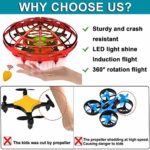 iGeeKid Hand Operated Mini Drones Kids Flying Ball Toy Christmas Gifts for Boys Girls Age 8-14 Year Infrared Induction Helicopter UFO Drone with 360° Rotating LED Light Outdoor Sports Toy [Red]