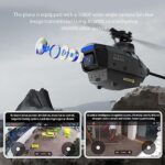 YOMTDIY C127AI RC Helicopter Model with Camera, 2.4G RC 4CH Remote Control Helicopter Toys Military Aircraft Scout Drone Single-Rotor Brushless Drone for Boys Adults Beginners – 2 Battery