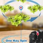 Dwi Dowellin Mini Drone for Kids Crash Proof One Key Take Off Landing Spin Flips RC Small Drones for Beginners Boys and Girls Adults Nano Quadcopter Flying Toys, Green