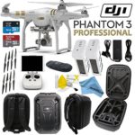 DJI Phantom 3 Professional Quadcopter Drone with 4K UHD Video Camera w/ CS Hard Shell Case and Spare Battery Bundle