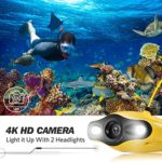 Mini Underwater Drone, 4K 1080P 12MP UHD Underwater Camera for Real Time Viewing, Remote Controller and APP Remote Control, Dive to 330ft, Live Stream, Adjustable Tilt-Lock, Fish Finder, Mini ROV