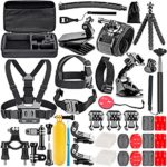 Neewer 50-In-1 Action Camera Accessory Kit for GoPro Hero 6 5 4 3+ 3 2 1 Hero Session 5 Black AKASO EK7000 Apeman SJ4000 5000 6000 DBPOWER AKASO VicTsing WiMiUS Rollei QUMOX Lightdow Campark und Sony Sports Dv and More